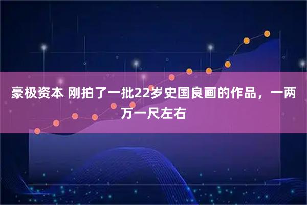 豪极资本 刚拍了一批22岁史国良画的作品，一两万一尺左右